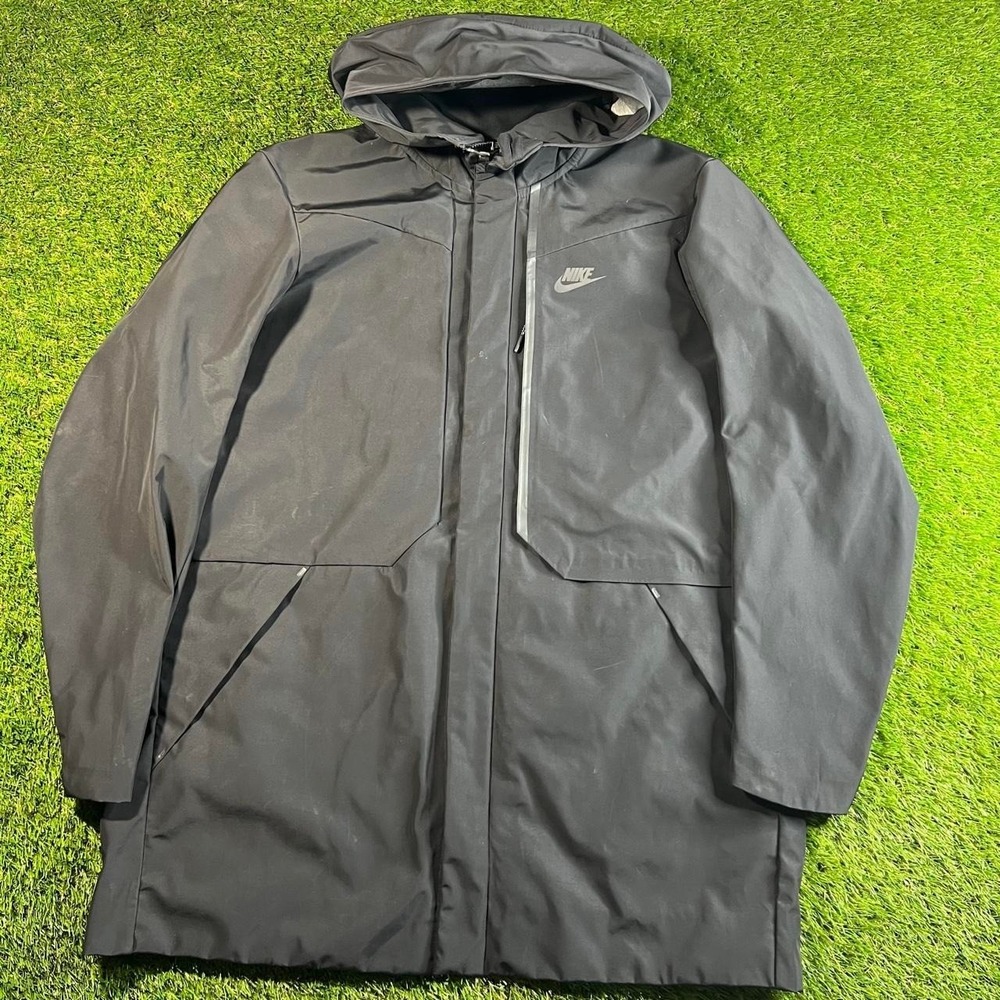 Nike Sportswear Tech Pack Parka Jacket Large Black Hooded Waterproof Windproof